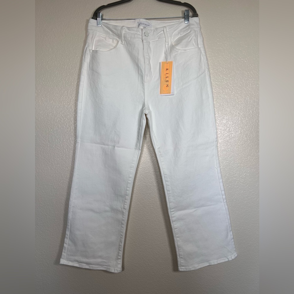 High-Rise White Risen Bootcut Jeans Size 2x